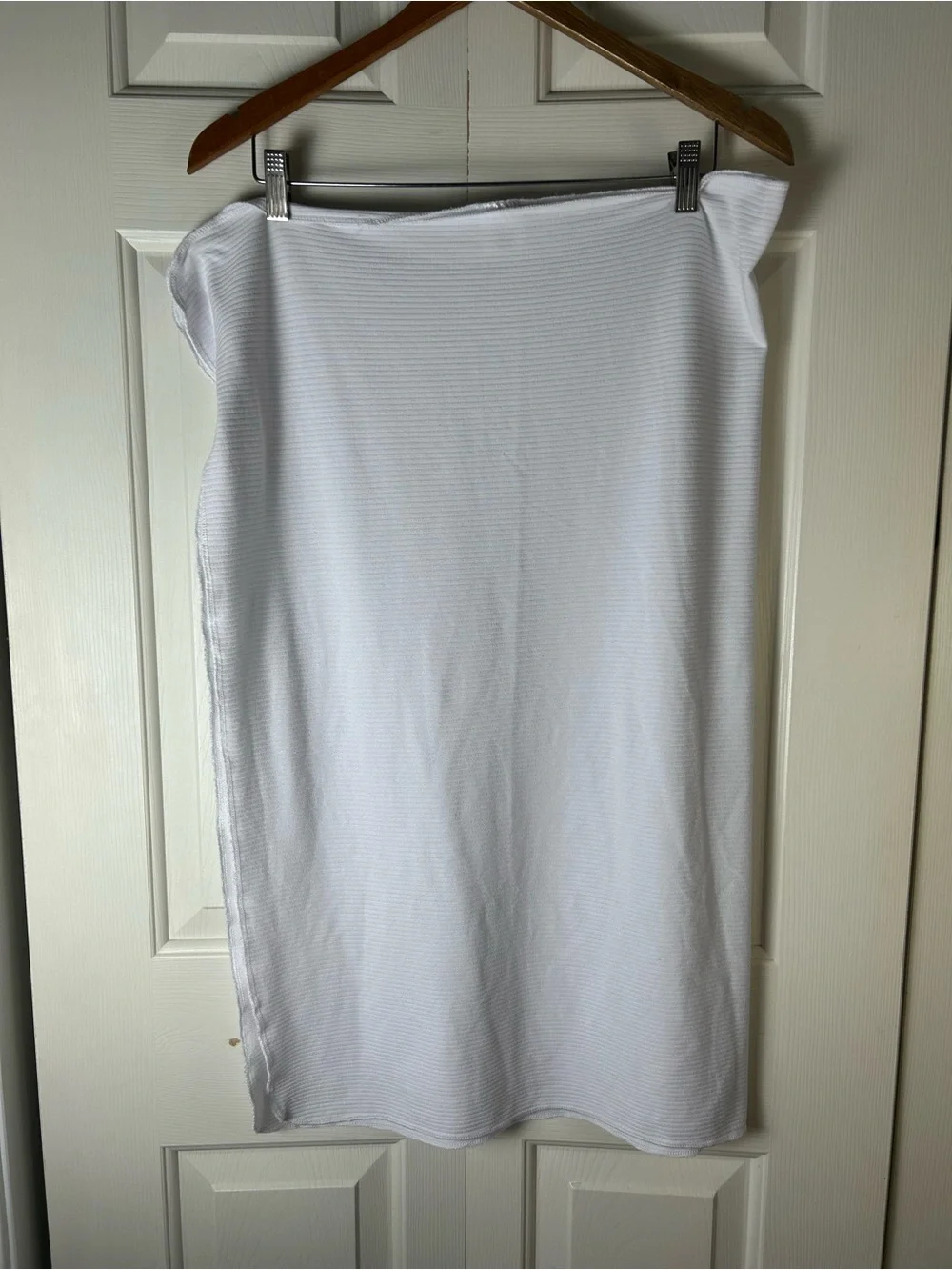Le Petit Solid White Baby Blanket Stretchy Swaddle Ribbed Stripes Thin